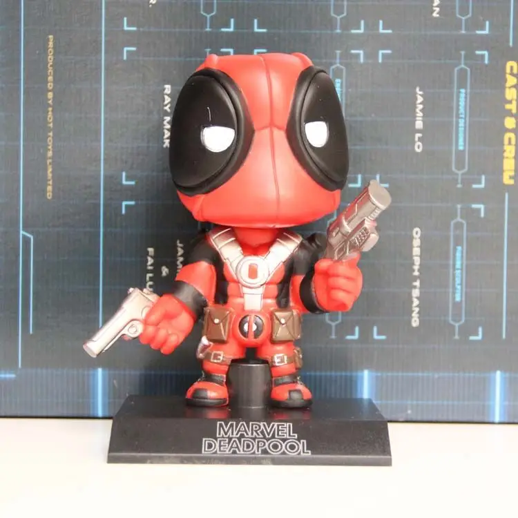 D no colorful box Marvel Comics Дэдпул мини яйцо атака серии Верховая езда Q версия ПВХ Dead Pool фигурка Коллекционная модель игрушки куклы - Цвет: D no colorful box