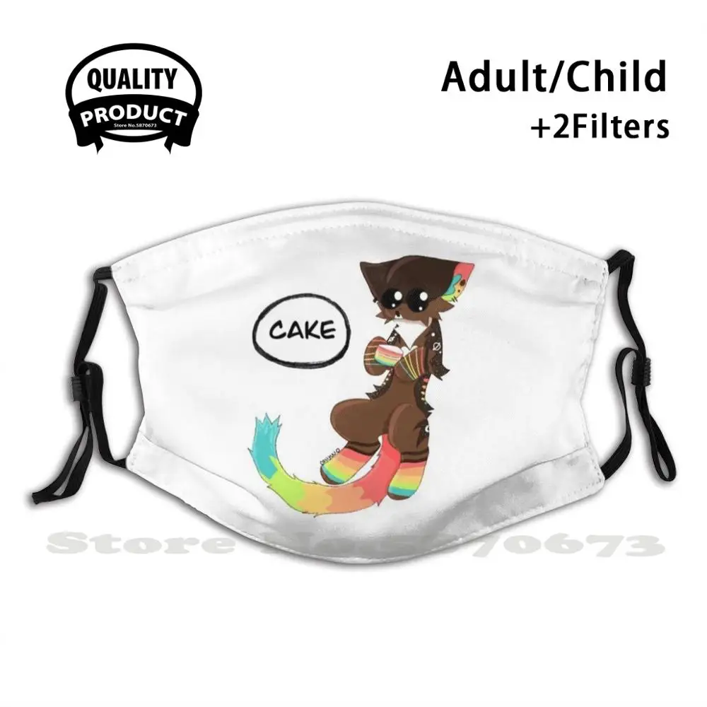 Levi Cake Reusable Mouth Mask Filter Cool Funny Masks Dog Coyote Furry Rainbow | Аксессуары для одежды