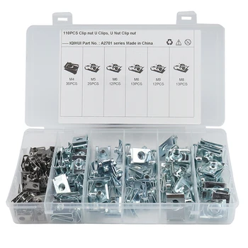 

Car Fastener Clip Retainer 110/120pcs M4 M5 M6 M8 Multi Thread U Type Nuts Classic Colors Simple Enduring U Nuts