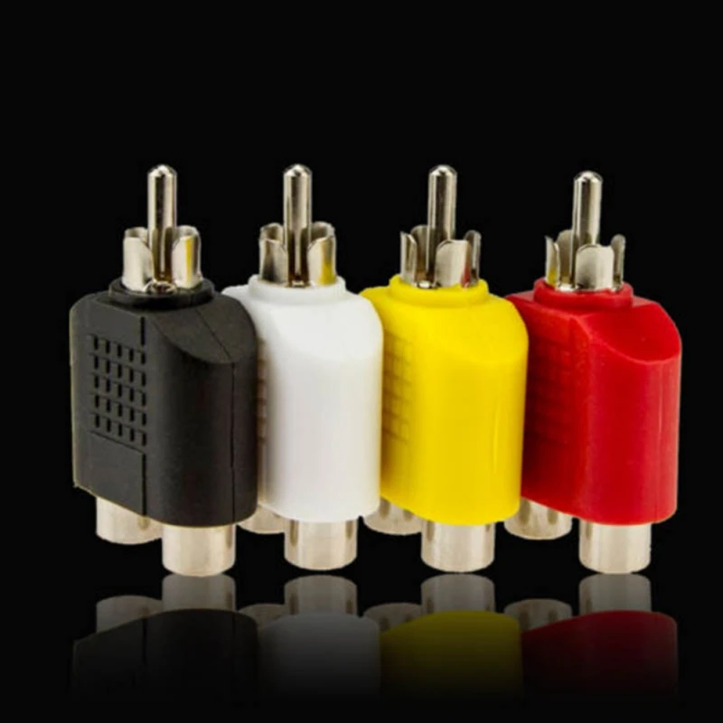 8 шт./компл. RCA Splitter y-образный 1 Мужской до 2 Женский Plug-and-play AV аудио-видео Подключите конвертер кабель адаптер