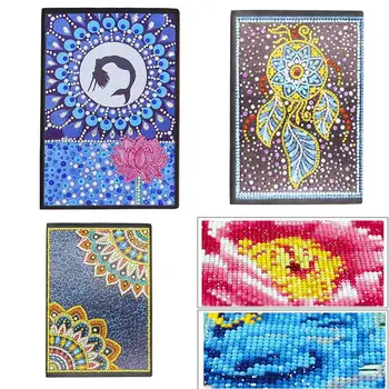 

Diamond Painting Notebook DIY Mandala Special Shaped Diamond Embroidery Cross Stitch Notebook Diary Book Student Gift