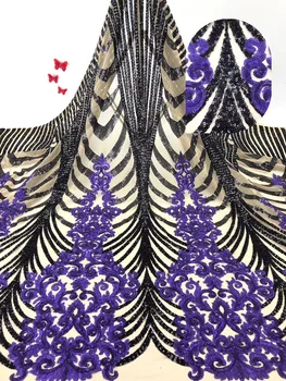 

2019 New style French net lace fabric 3D flower nigerian tulle mesh lace fabric high quality african lace fabric