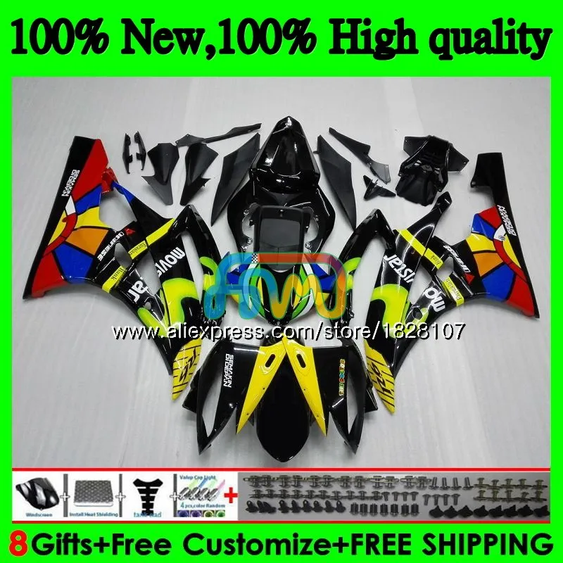 Средства ухода за кожей для YAMAHA YZF R Movistar 6 YZF 600 YZF-600 YZFR6 06 07 53BS. 21 YZF R6 06-07 600CC YZF600 YZF-R6 2006 2007 OEM обтекатели - Цвет: No. 1
