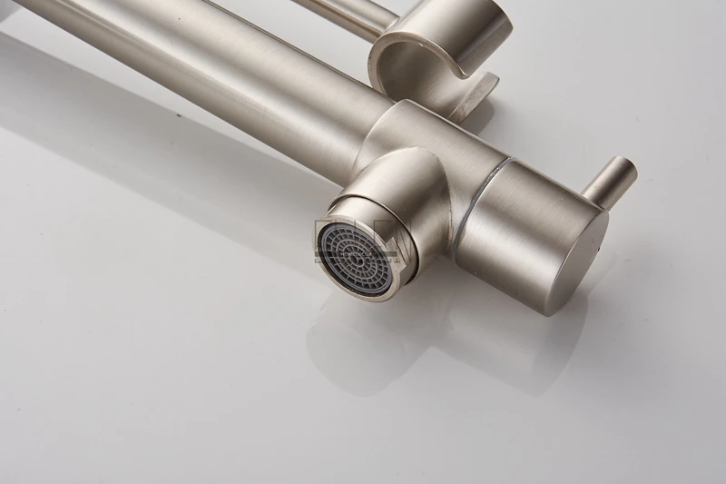 Vidric Advanced, полностью бронзовый кран для воды, кухонный выдвижной кран, светодиодный светильник, смеситель с двумя распылителями, матовый никель, не дешевый мусорный кран