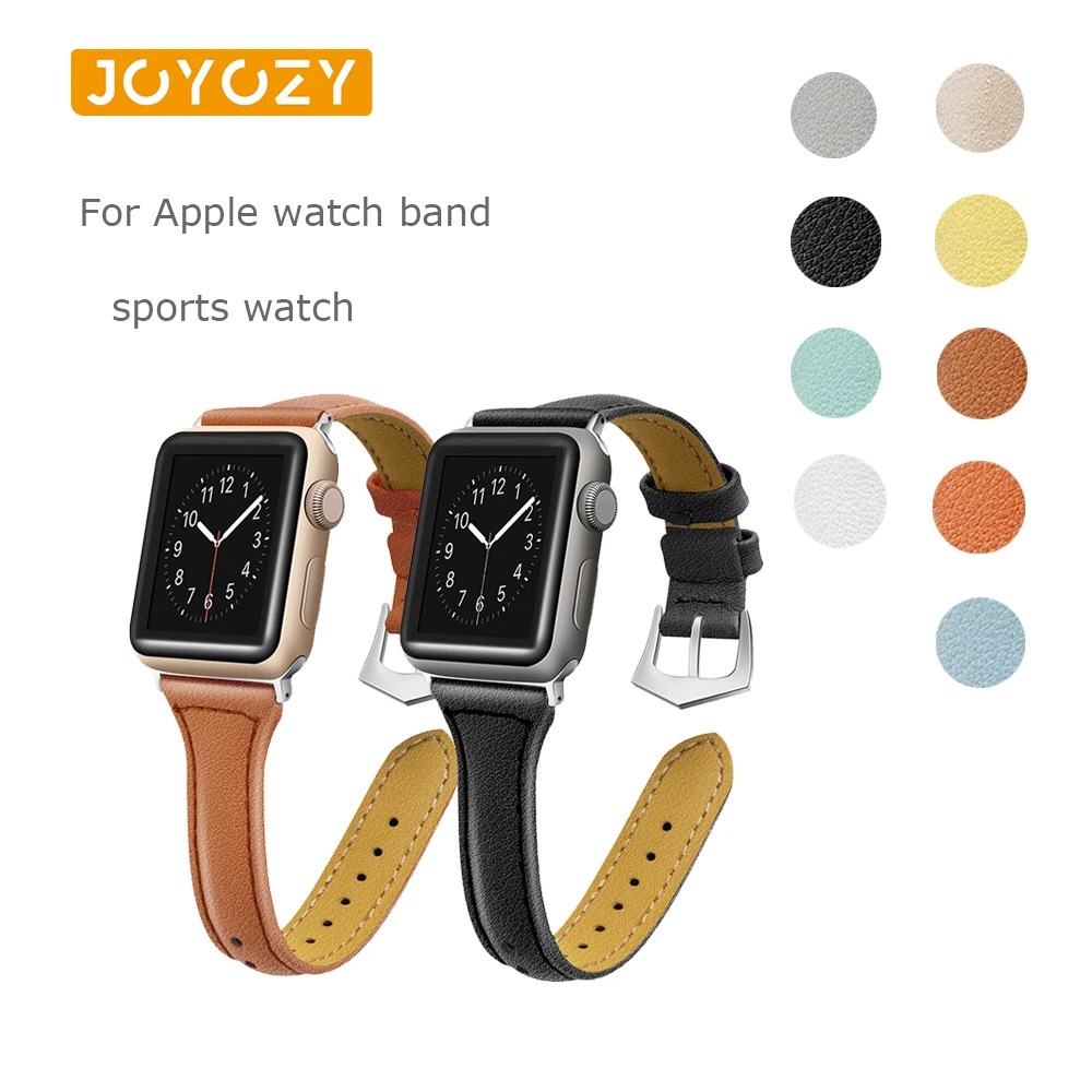 Joyozy кожаный ремешок для apple watch, ремешок 38 мм/40 мм/42 мм/44 мм сменный ремешок черный спортивный ремешок для наручных часов для apple watch 4/3/2/1