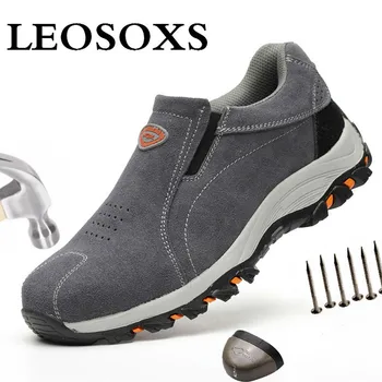 

LEOSOXS Safety Work Boots Shoes for Men Anti-static Protective Safety Indestructible Comfort Puncture-Proof Boots Free Shipping