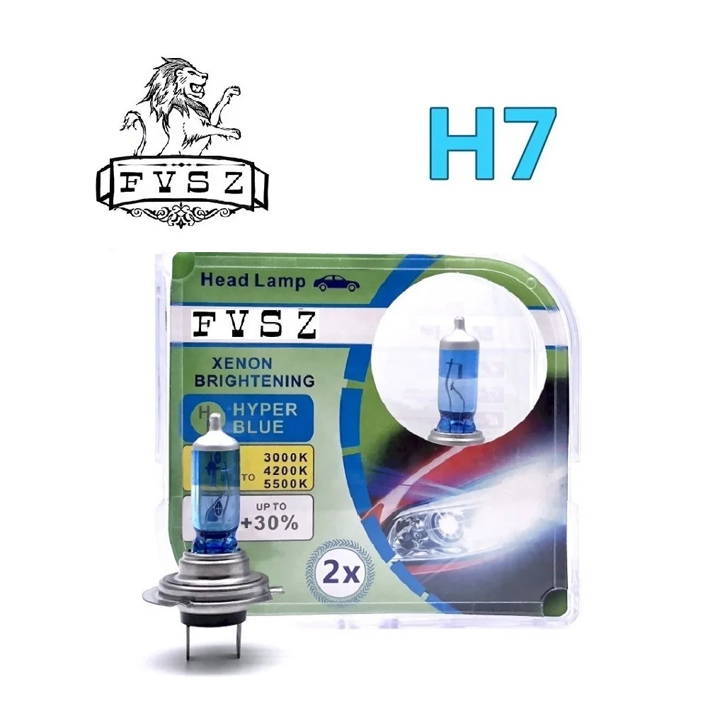 2 шт. H7 12V 55W PX26D автомобильные галогенные фары лампы 5500k холодный синий короткий