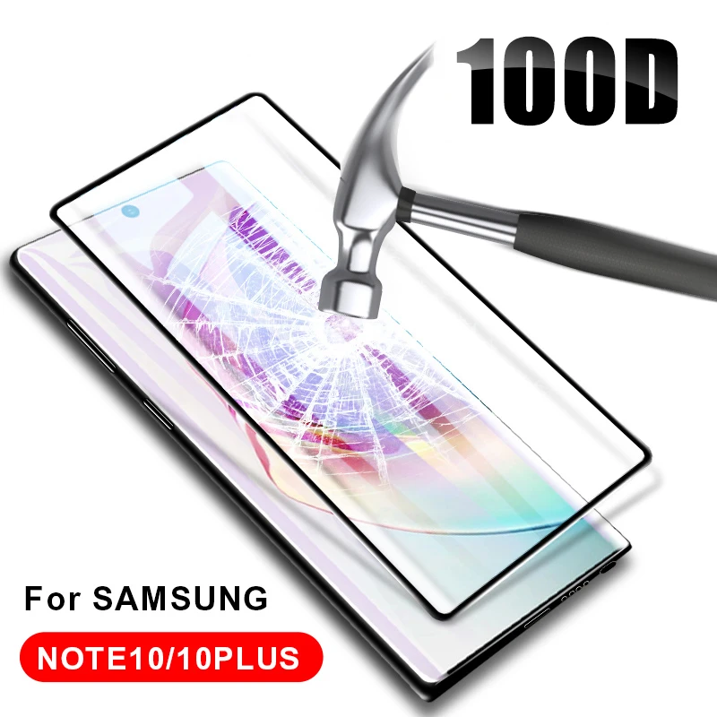 100D Экран протектор Закаленное Стекло для samsung Galaxy Note 10 плюс защитный Стекло для samsung Note 8, 9, 10, плюс S10 5g S10e