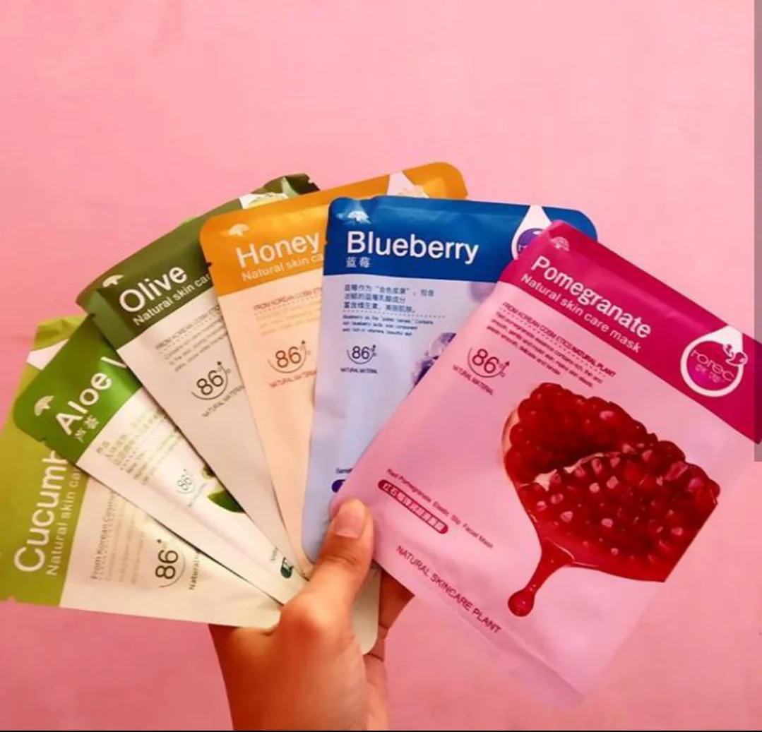 OEM Rore collagen plant extract moisturizing cherry blossom pomegranate cucumber blueberry aloe vera honey facial mask