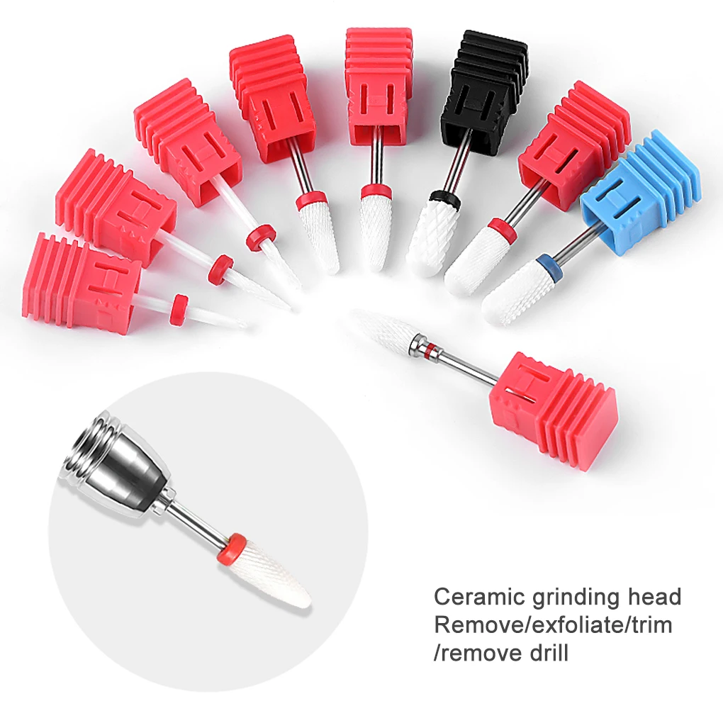 Ceramic Nail Drill Bit Electric Nail Grinding Machine Bits Manicure Art Tools Grinding Head Manicure Pedicure Tool