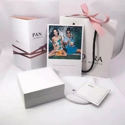 6pcs/set Beads Rings Earrings Necklace Bracelet Fit Original Pandora Packaging Box Paper Bags Women Jewelry Original With Logo