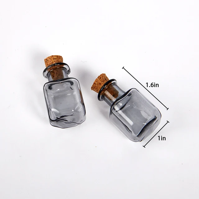 Small Glass Bottles For Crafts 5 Small Glass Bottles - Mini Vials In Oval, Round & Hexagon Shapes For Crafts Small Decorative Bottles - Foto 5