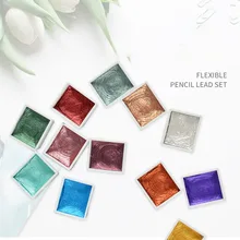Profesjonalne 6 12 36 stałe farby akwarelowe zestaw perłowy Pigment metaliczny do rysowania artystycznego farby dostarcza farby wodne tanie i dobre opinie CN (pochodzenie) 6 lat YBDJ61236 Wodne farby w różnych kolorach Papier