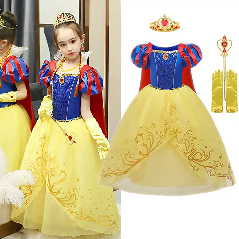 Disfraces De Blancanieves Preciosos Para Ninos Vestido De Princesa Mullido Para Fiestas De Halloween Para Ninos Disfraces 3 T 10 T Vestido De Baile De Cumpleanos Aliexpress