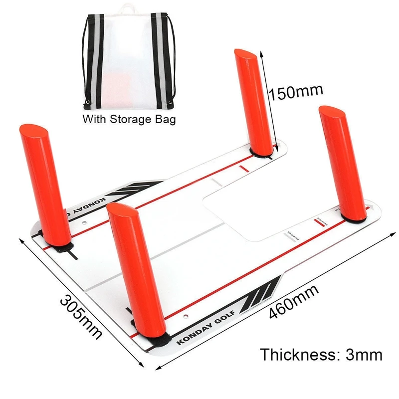 High-Quality Pc Golf Aiming Hitting Trainer Golf Swing Trainer Shatterproof Mirror Golf Putter Mirror Accessories Tool