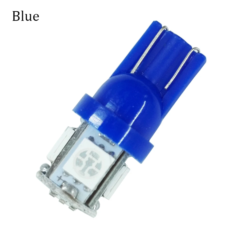 ECAHAYAKU 10 шт 12V T10 W5W светодиодный лампы 5 SMD белого и синего цвета 5050 194 168 супер яркий