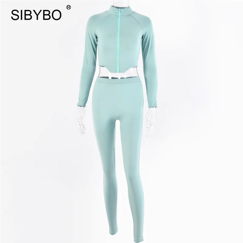Женский спортивный костюм Sibybo повседневный комплект из 2 предметов укороченный