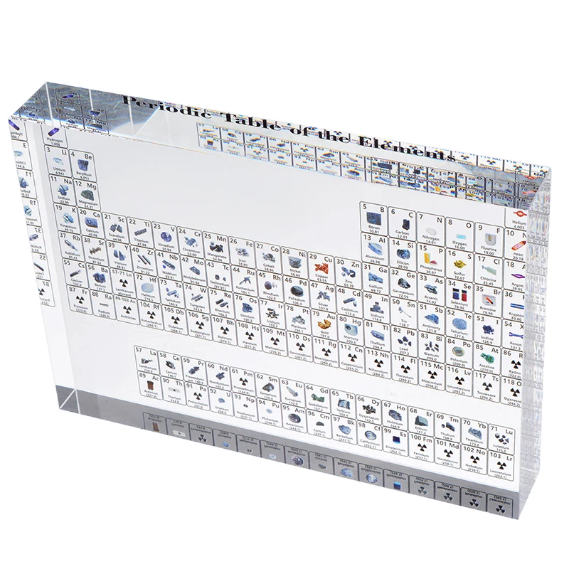 Cena 1pc akrylowe elementy chemiczne okresowy wystrój stołu elementy oprawione biurko wyświetlacz dla studentów nauczyciele prezent rzemiosło artystyczne