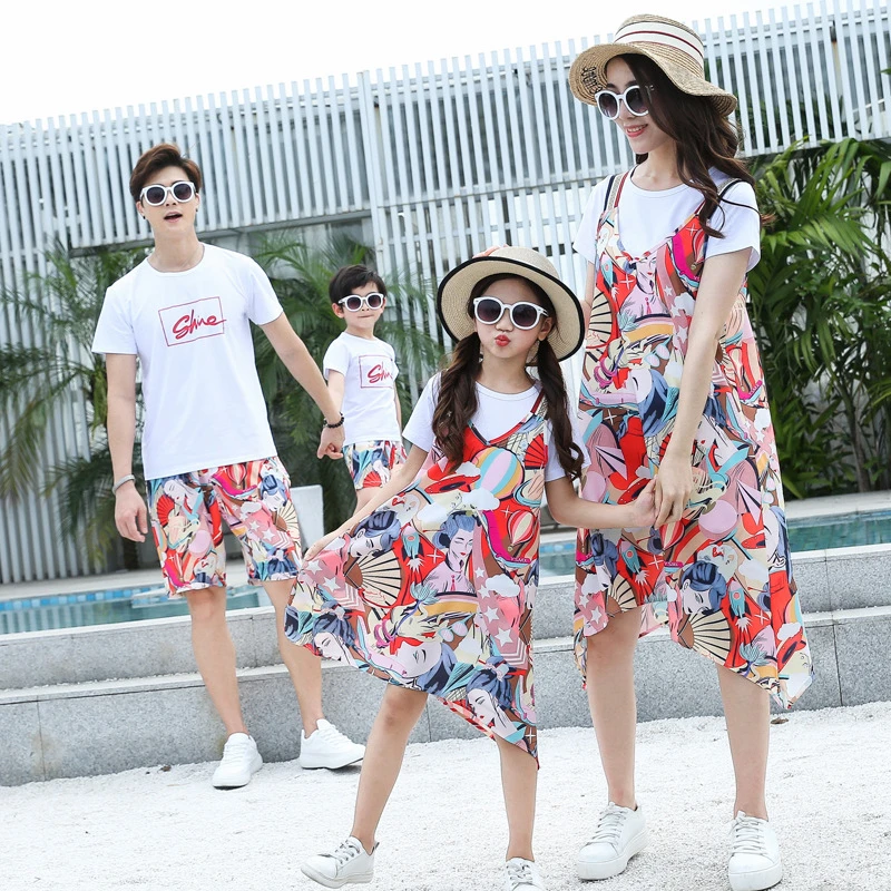 couple and baby matching outfits