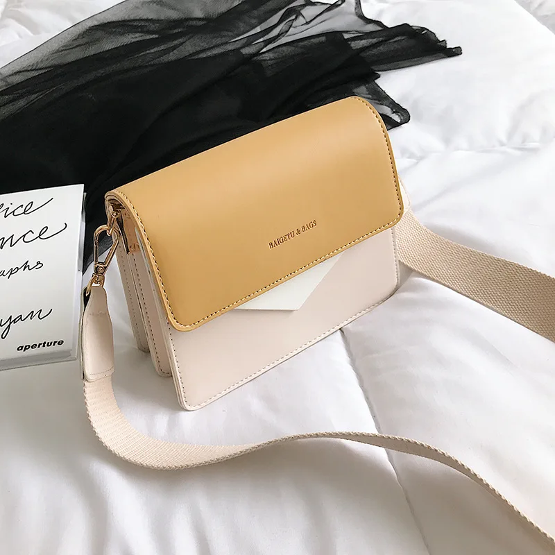 

Pu Shoulder Belt Small Square Bag Women's 2019 New Style Summer Korean-style Contrast Color Shoulder Bag Fashion Chain Shoulder