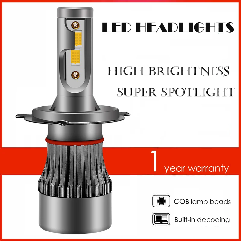 

2PCS 6000K H7 led h4 H1 H8 HB4 H11 H3 HB3 LED Canbus 9005 9006 H13 H9 9004 9007 Car Headlight Bulbs 72W 8000LM 12V Led Light