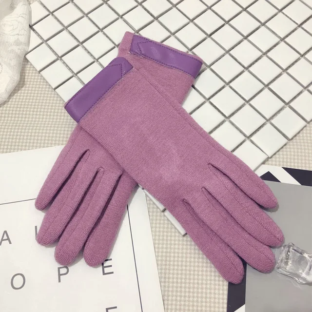 New Ladies Winter Warm Gloves, Cashmere Wool Gloves, Five-Finger Split-Finger Touch Screen Gloves A272-13
