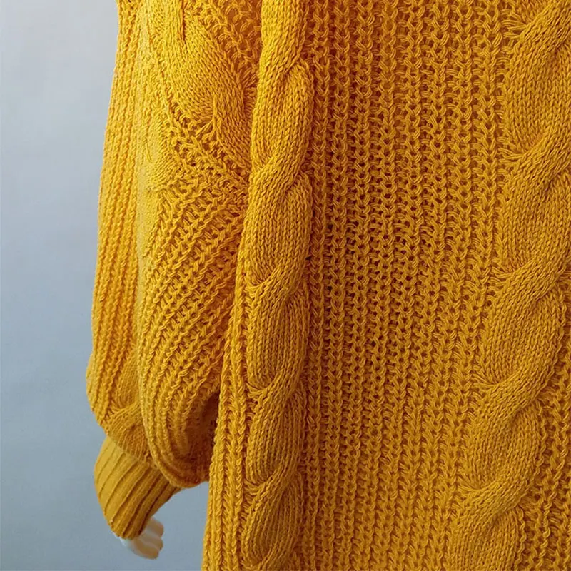 Женский свитер в длинном абзаце, большой размер, двойной карман, перекрестная вязка, кардиган