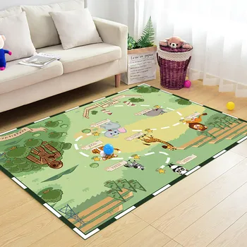 

Rectangular Carpet For Children's Baby Room Animal Game Floor Carpet Game Mat Household 1cm Rug Printing 2020 Cartoon Anti-slip