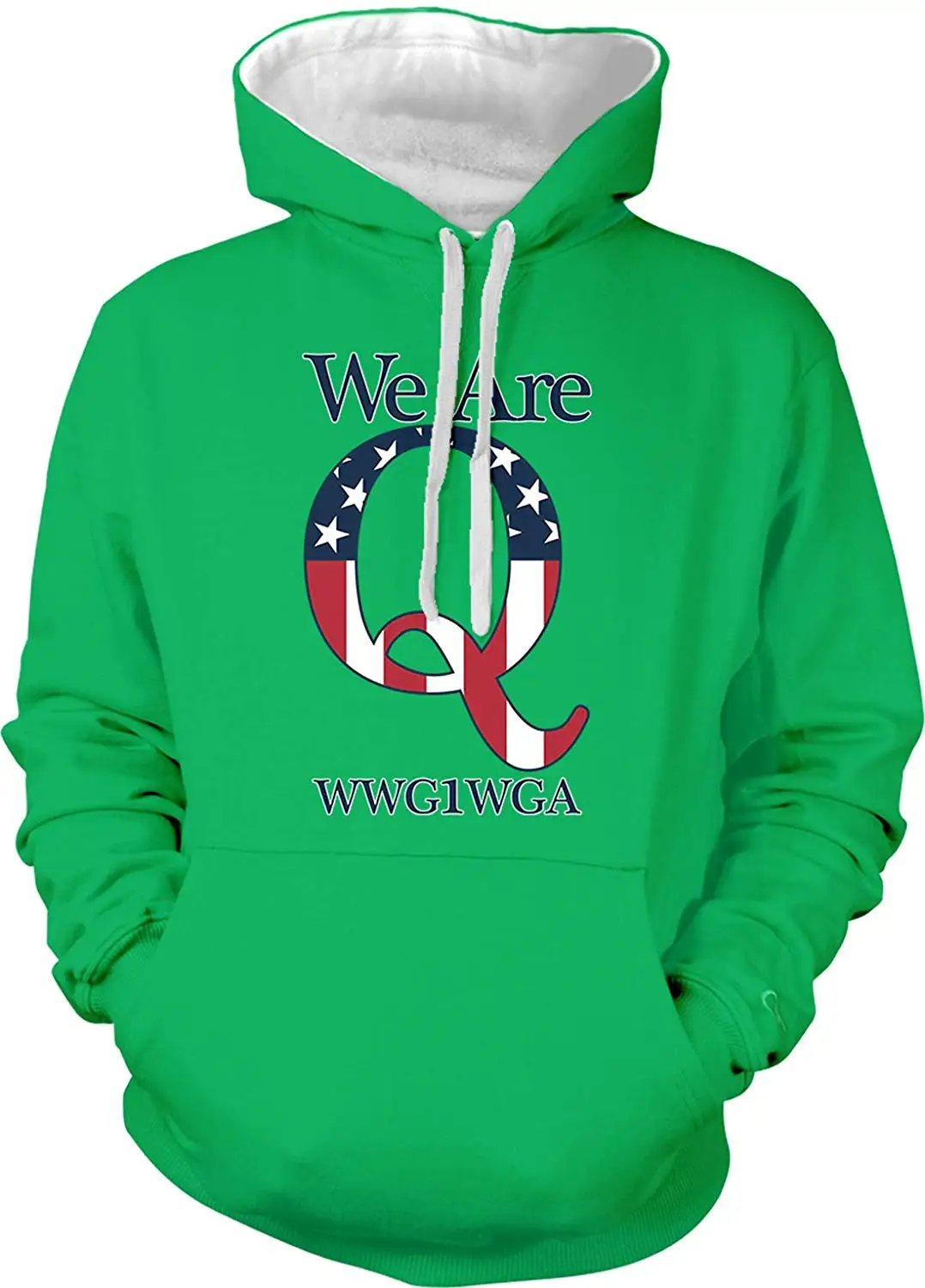 Amdesco Мужская Двухцветная Толстовка Qanon We are Q WWG1WGA |