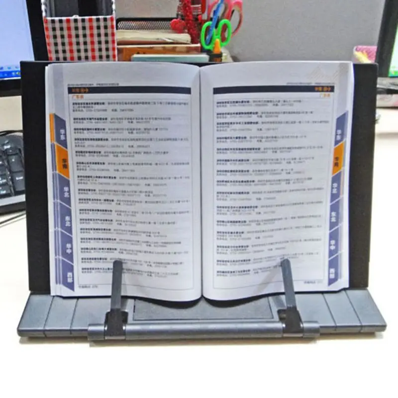 

Book Stand Frame Desk Reading Holder with 7 Tilt Adjustable Grooves Bookends