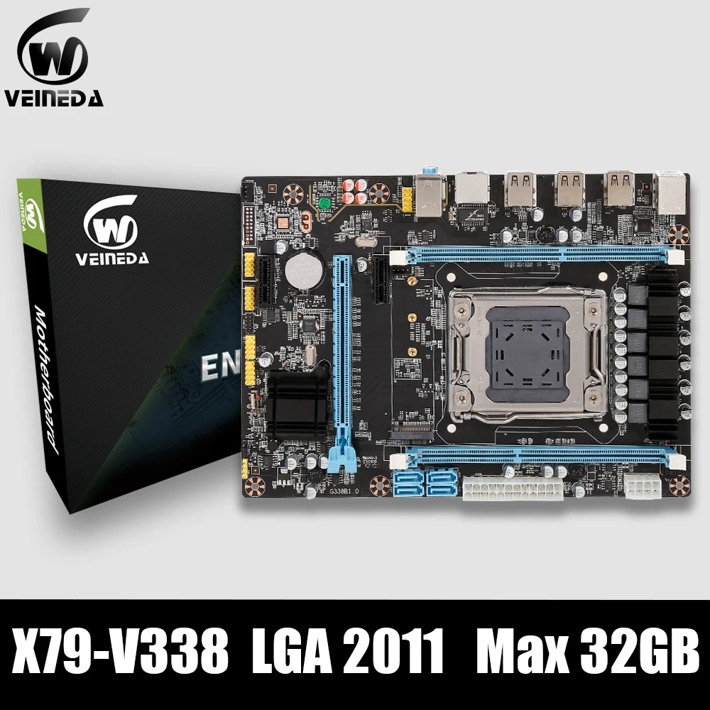 VEINEAD X79 V338 материнская плата LGA2011 ddr3 блок питания ATX USB2.0 SATA2.0 PCI-E игровая xeon2011 материнская плата Поддержка max32GB DDR3 оперативная память