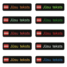 Вышивка на заказ Латвийский Национальный флаг заплатка с текстом 10 см* 2,5 см значок Утюг на или липучке Подложка для одежды брюки рюкзак шляпа