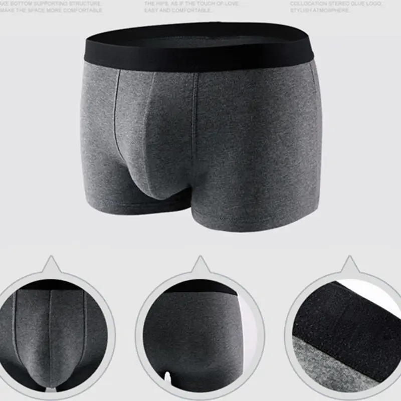 

4pcs/lot Male Panties Cotton Men's Underwear Boxers Breathable Boxer Solid Underpants Comfortable Brand Shorts Jdren