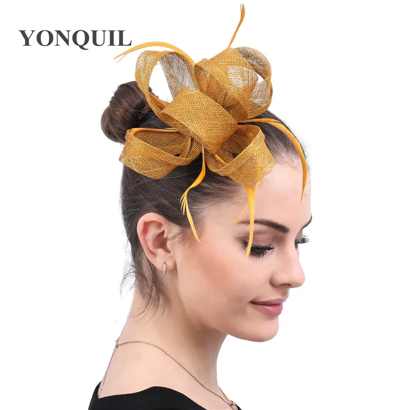 Sinamay Gold Fashion Wedding Bride 