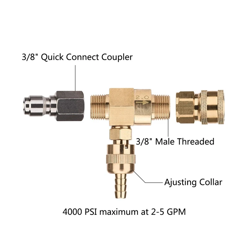 Набор для мойки под давлением, регулируемый дозатор мыла, 3/8 дюймов, быстрое подключение, 10 футов сифонный шланг, поставляется с 1 шт. мыла