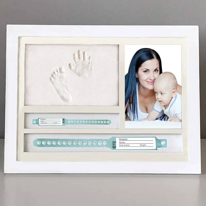  Newborn Hand and Foot Prints Print Mud Photo Frame One Year Old Baby Infants Gifts Commemorative Ta