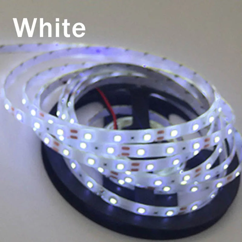 white 12 В постоянного тока Вольт Светодиодный светильник лента 2835 RGB Водонепроницаемый 1-5 м 12 В постоянного тока 60 светодиодный/м RGB светодиодный лента лампа диод Гибкая ТВ ПОДСВЕТКА - Испускаемый цвет: white