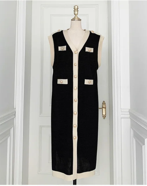 New Summer Sweater Women Dress Sleeveless Sweaters Knitted Dresses Womens Long Loose Maxi Oversize Knitting Robe Vestido Black short sleeve