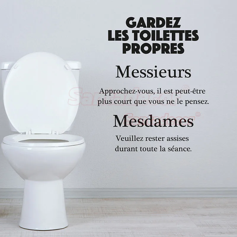 Stickers Ecriture Toilette  Boutique en Ligne Porte-papier