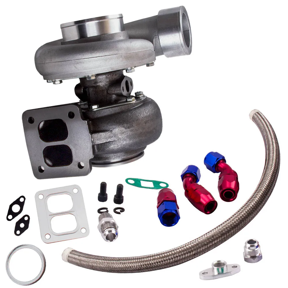 GT45 Turbine Turbocharger Compressor Up to 600+HP T4/ V BAND + Oil