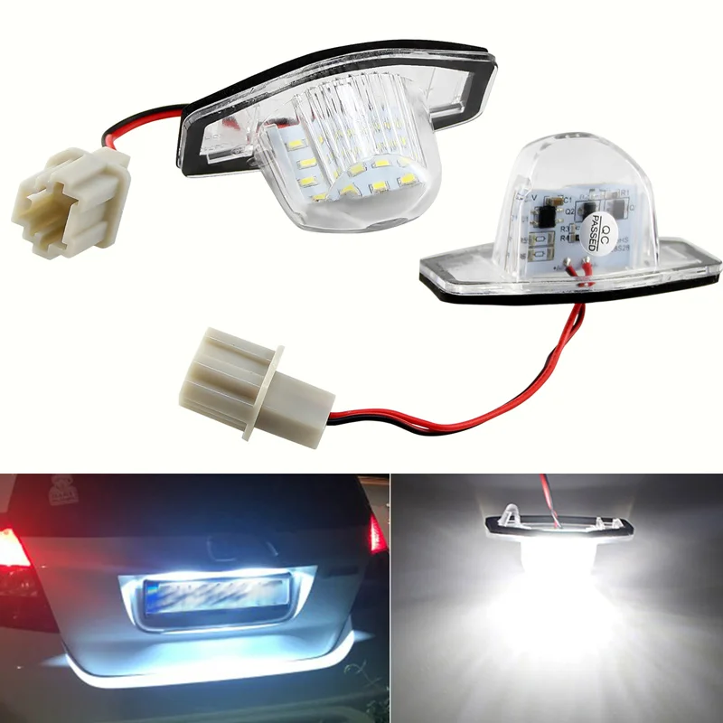 

2x Error Free Led Number License Plate Light Lamp For Honda Crv Fit Jazz Crosstour Odyssey FRV HR-V Crosstour 5D 6000k White 12V