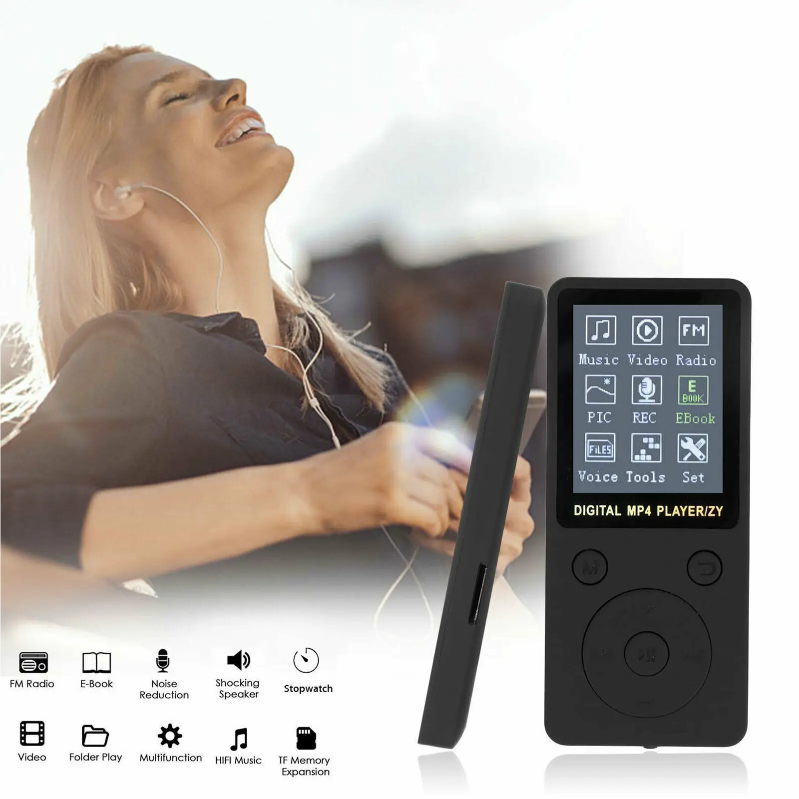 1 Set 1.8 Inch Portable MP3 MP4 Player Student LCD Screen MP3 Music Player