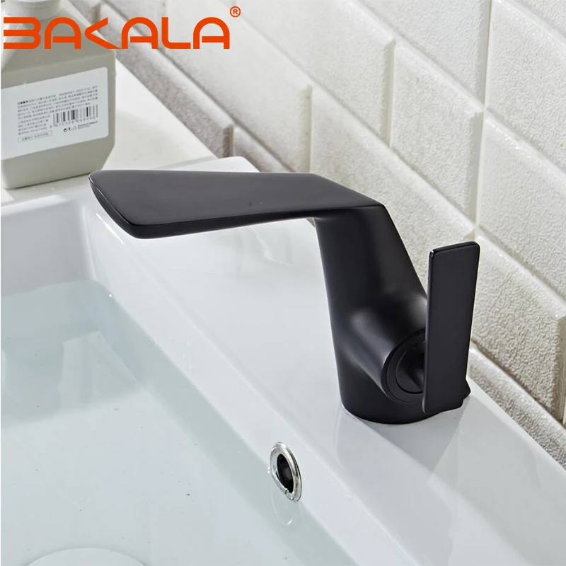 BAKALA Hot cold basin faucet Waterfall Bathroom Vanity Sink Faucet Single Lever Chrome Brass Hot and cold Basin Washing Taps