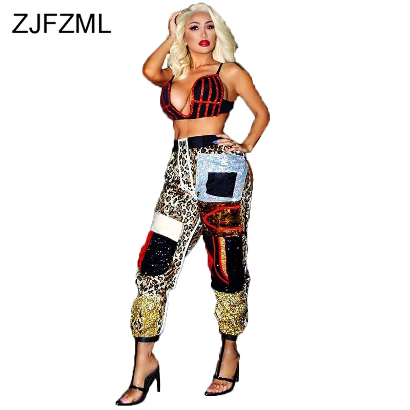 Сексуальные леопардовые прямые брюки со вставками для женщин облегающие осенне