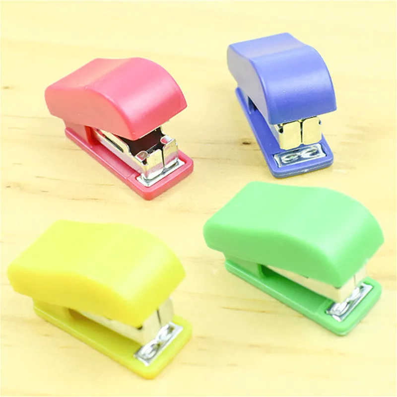 Mini Simplicity Small Stapler Set Cute Office School Supplies Staionery Paper Clip Binding Binder Book