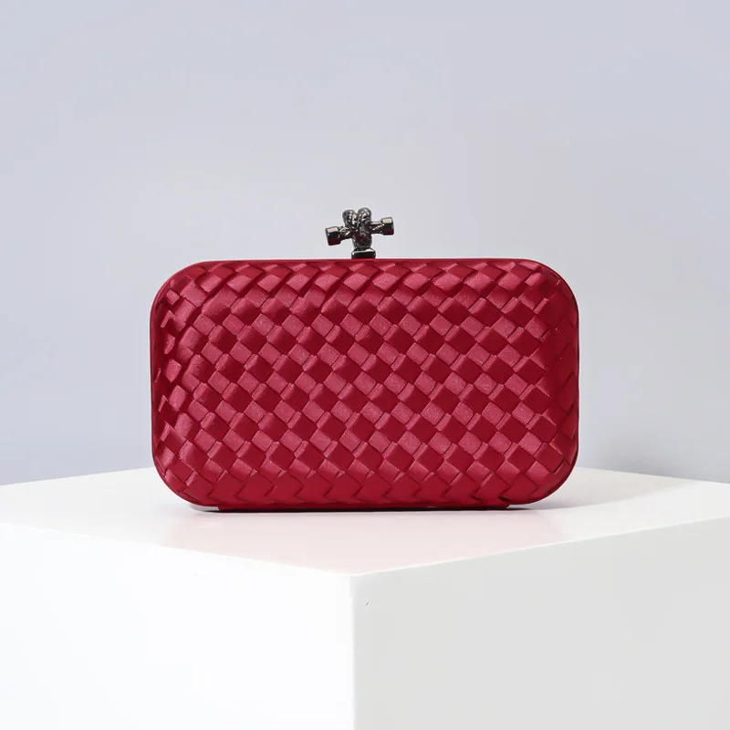 Medium Red Повседневная трикотажная женская сумка-клатч ins, модная женская сумка ручной работы для свадебной вечеринки в европейском и американском стиле, брендовая Дизайнерская обувь ярких цветов - Цвет: Medium Red