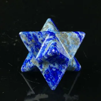 

1.5" Natural Lapis lazuli Merkaba Star Carved Quartz Crystal skull Healing 1pc
