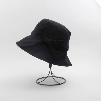 

Summer thin hat female travel wild sun hat Japanese bow big eaves sun shade fisherman hat