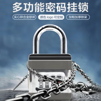 

Anti-Theft Padlock with Numbers Password Lock Four Wheel Rust-proof Anti-Theft Zinc Alloy Large Size Door Lock Outdoor