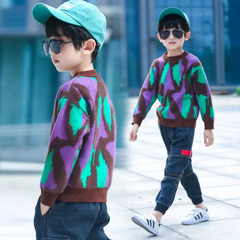 Baby Sweater For Boy Elegant Colorful Knitted Kids Clothes Boys Autumn Sweater Teenagers Winter Clothes For Children Knittwear